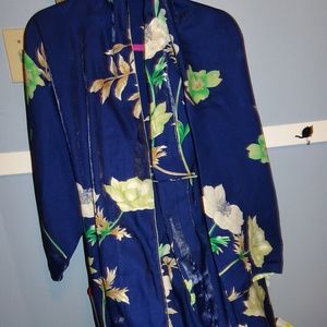 Blue Floral Natori Kimono Style Robe